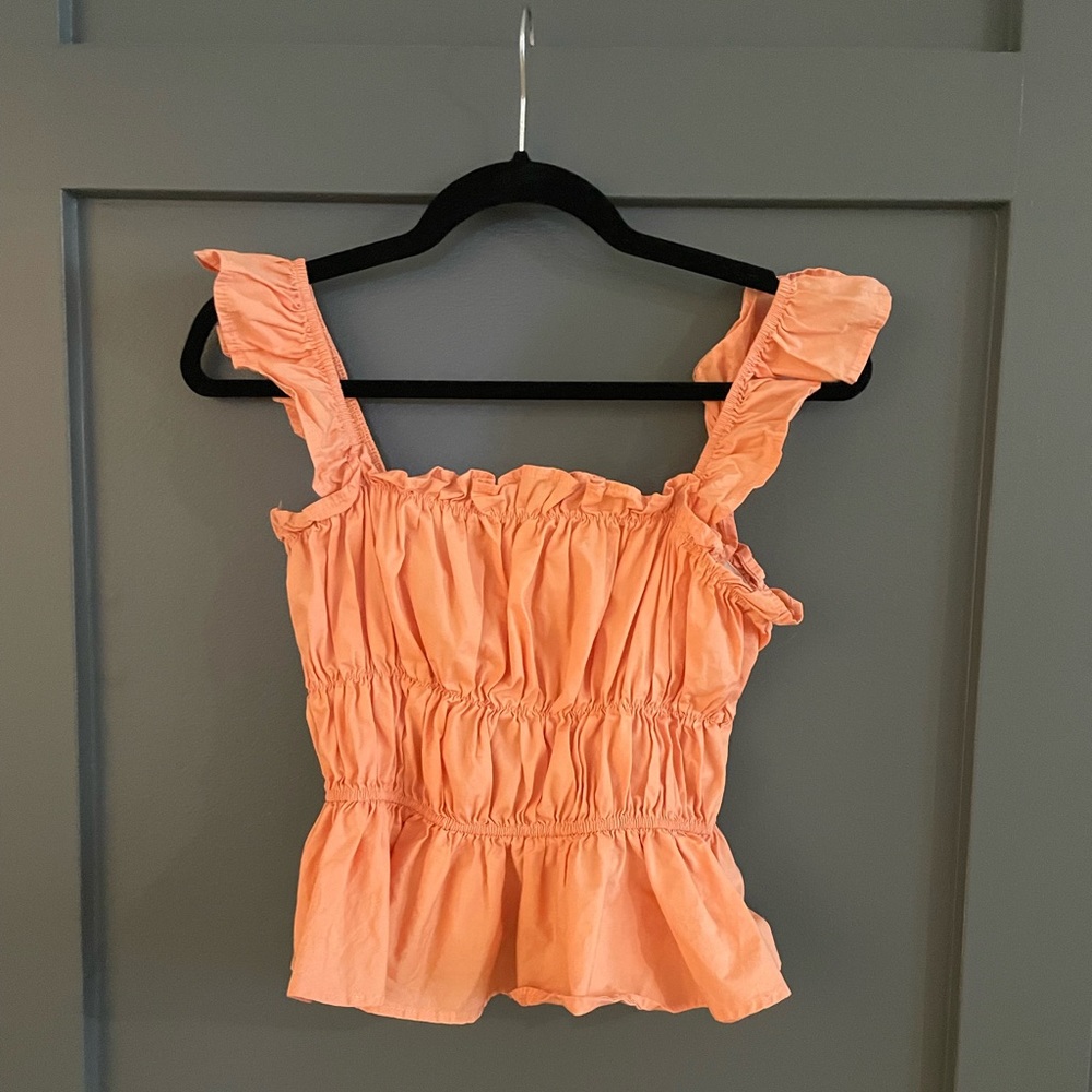 Goodnight Macaroon Coral Ruffle Tank
